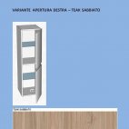 Colonna sospesa 2 ante bianco lucido - apertura a destra